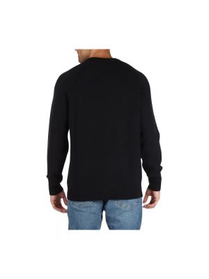 Jersey de lana de tela jersey de cuello redondo Calvin Klein negro