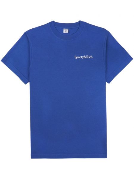 Bavlněné tričko s potiskem Sporty & Rich modré