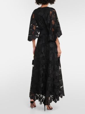Μίντι φόρεμα με λαιμόκοψη v Elie Saab μαύρο