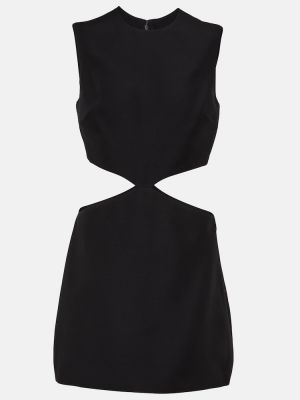 Hedvábné vlněné šaty Valentino černé