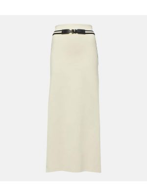 Bavlněné dlouhá sukně Max Mara bílé