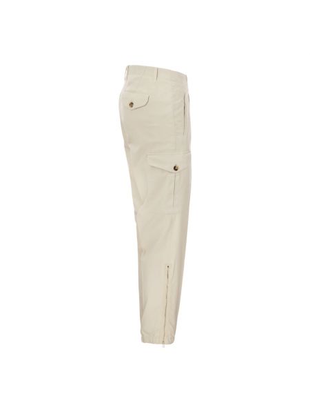 Pantalones cargo de algodón con bolsillos Brunello Cucinelli beige