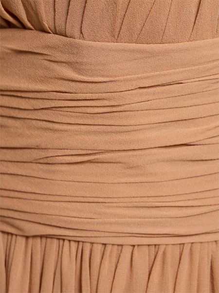Копринена макси рокля от шифон Michael Kors Collection бежово