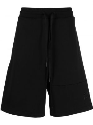 Shorts brodeés de sport Moncler noir