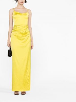 Drapiruotas vakarinė suknelė Gauge81 geltona
