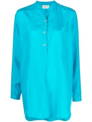 Копринена риза с копчета P.a.r.o.s.h. синьо