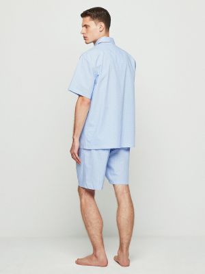 Клетчатая хлопковая пижама Mirto синяя
