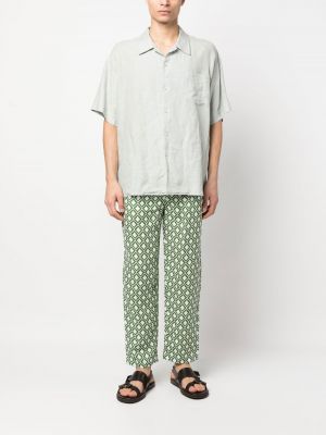 Pantalon à imprimé à motif géométrique Peninsula Swimwear vert