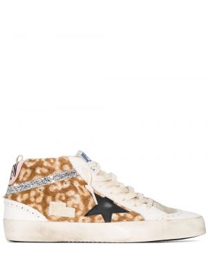 Stjernemønster blonder snøring sneakers Golden Goose gull