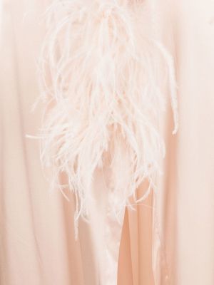 Szlafrok z perełkami w piórka Gilda & Pearl różowy