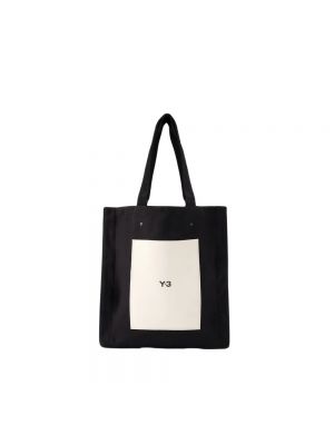 Shopper handtasche aus baumwoll Y-3 schwarz