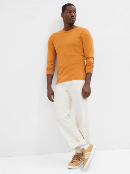 Tričko s dlouhým rukávem Gap oranžové