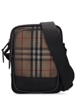 Crossbody torbica s karirastim vzorcem z mrežo Burberry bež