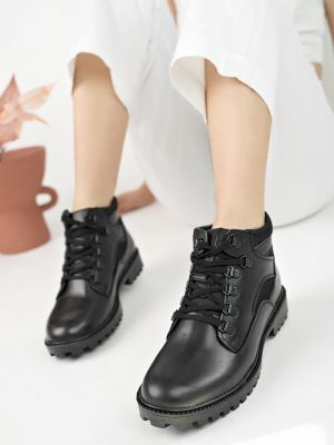 Повседневные кожаные ботинки на шнуровке Muggo черные