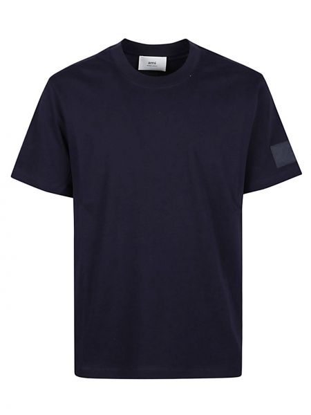 T-shirt di cotone Ami Paris blu