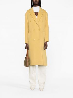 Płaszcz wełniany z kaszmiru Isabel Marant żółty
