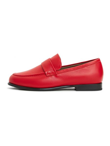 Leder loafers mit breitem absatz Cesare Gaspari rot