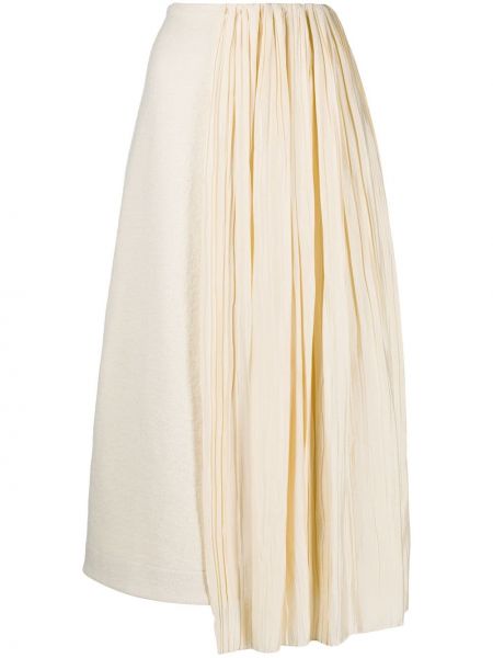 Falda asimétrica plisada Jil Sander blanco
