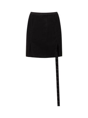 Mini spódniczka sztruksowa bawełniana Rick Owens czarna
