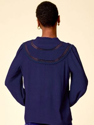Блузка с рюшами Aspiga синяя