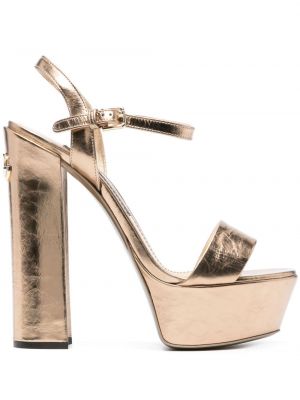 Usnjene sandali Dolce & Gabbana zlata