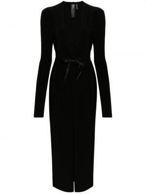 Dolga obleka z v-izrezom Norma Kamali črna