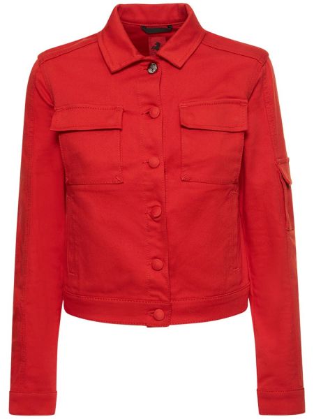 Bavlnená džínsová bunda Ferrari červená