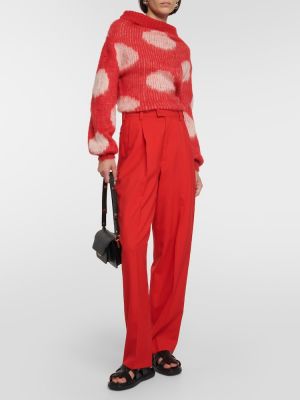 Pantalon en laine slim Marni rouge