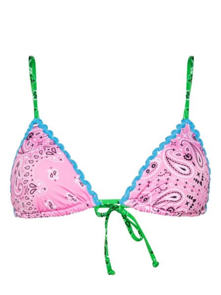 Şal desenli baskılı bikini Mc2 Saint Barth pembe