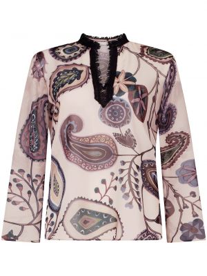Bluzka z nadrukiem z wzorem paisley Silvia Tcherassi różowa