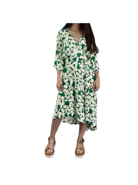 Sukienka midi w kwiatki Diane Von Furstenberg zielona