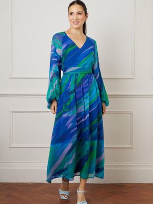 Платье с принтом с абстрактным узором Wallis синее