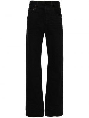 Bavlněné straight fit džíny Saint Laurent černé