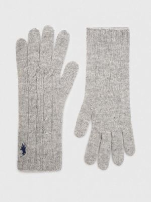 Rękawiczki wełniane Polo Ralph Lauren szare