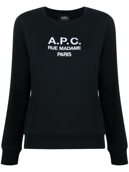 Sweatshirt mit stickerei aus baumwoll A.p.c. schwarz