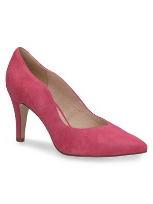 Полуотворени обувки с ток Caprice розово