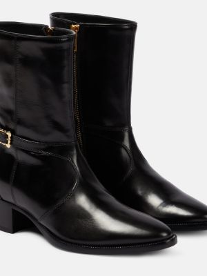 Кожени обувки до глезена Vivienne Westwood черно