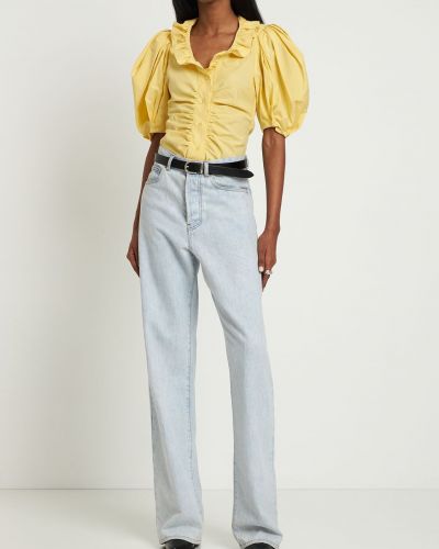 Blusa de seda de algodón Isabel Marant amarillo