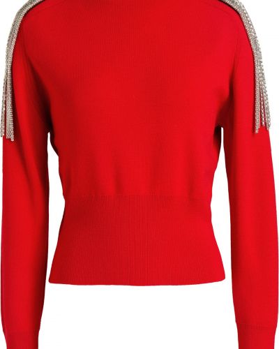 Sweter wełniany Christopher Kane, czerwony