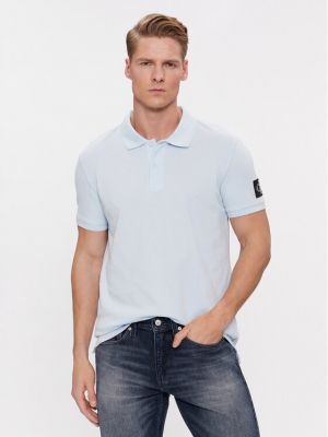 Polo marškinėliai Calvin Klein Jeans mėlyna