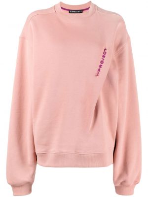 Medvilninis siuvinėtas džemperis Y Project rožinė
