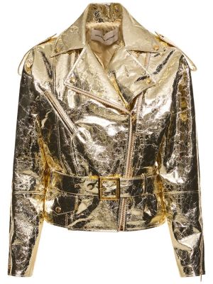 Usnjena jakna Alexandre Vauthier zlata