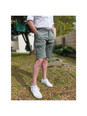 Pantalones cortos cargo de algodón Aeronautica Militare verde