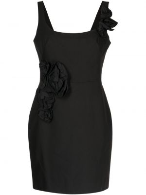 Virágos ujjatlan ruha Marchesa Notte fekete