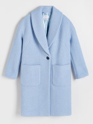 Vlnený kabát Reserved modrá