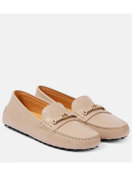 Skinn loafers Tod's beige