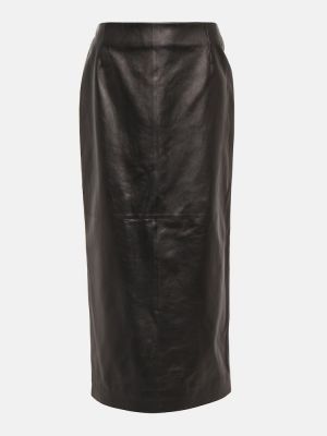 Δερμάτινη φούστα με ψηλή μέση Gabriela Hearst μαύρο
