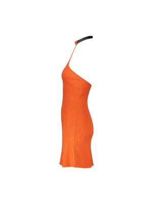 Dzianinowa sukienka mini Courreges pomarańczowa