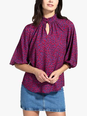 Леопардовая блузка с принтом Hotsquash фиолетовая
