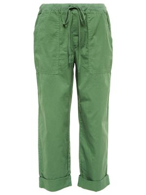 Bavlnené zamatové cargo nohavice Velvet zelená